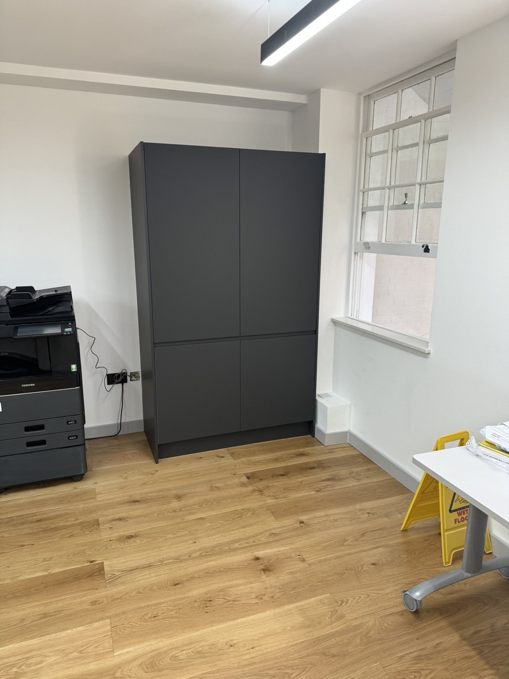 Floor-to-ceiling fitted office storage